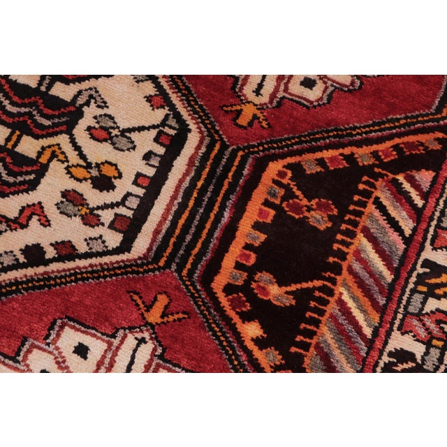 Shabby Chic Tabriz Red/Rust Wool Runner Rug- 3'7'' X 9'10'' For Sale - Image 4 of 10