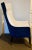 Wood Caracole Couture Modern Navy Blue Velvet and White Linen Chairs - a Pair For Sale - Image 7 of 9