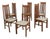 Vintage Scandinavian High Back Wood Dining Chairs, 1980s, Set of 4 For Sale