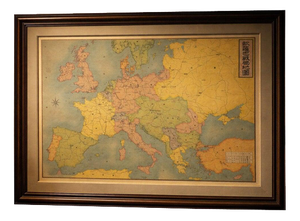 Antique Japanese Meiji Map of Europe and the Russo-Japanese War, 1904