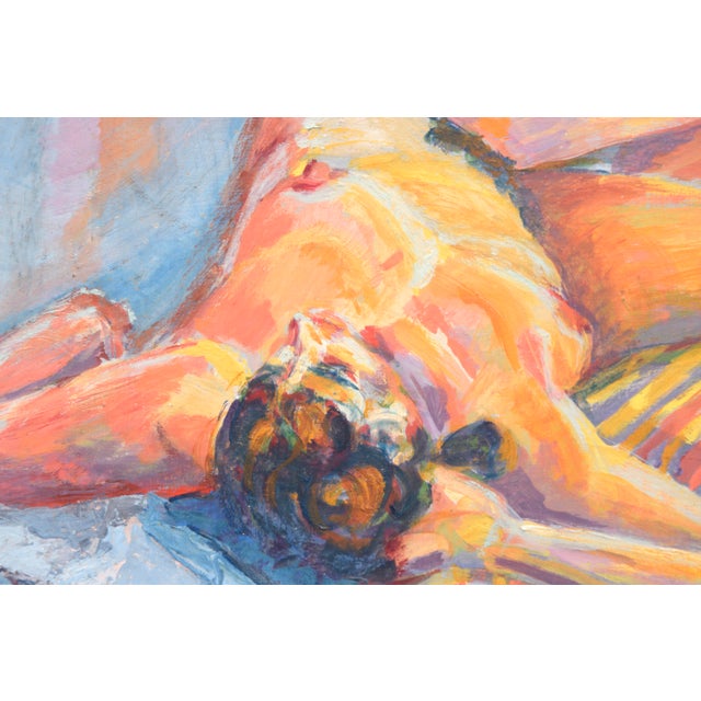 American Modernist Reclining Female Nude Figurative For Sale - Image 3 of 7