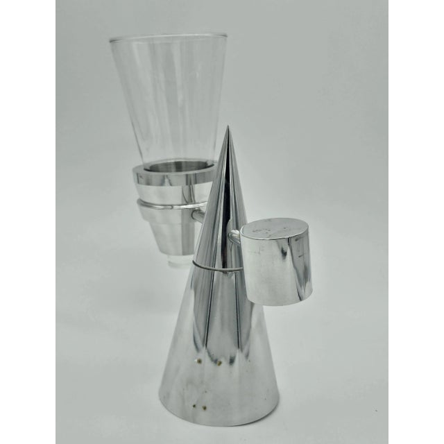 Mid-Century Modern Stainless Steel and Glass Toothbrush Holder with Box, 1980 For Sale - Image 3 of 8