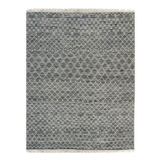 8x10 Penelope Kilim Brown Diamond Geometric Handmade Wool Carpet Rug For Sale