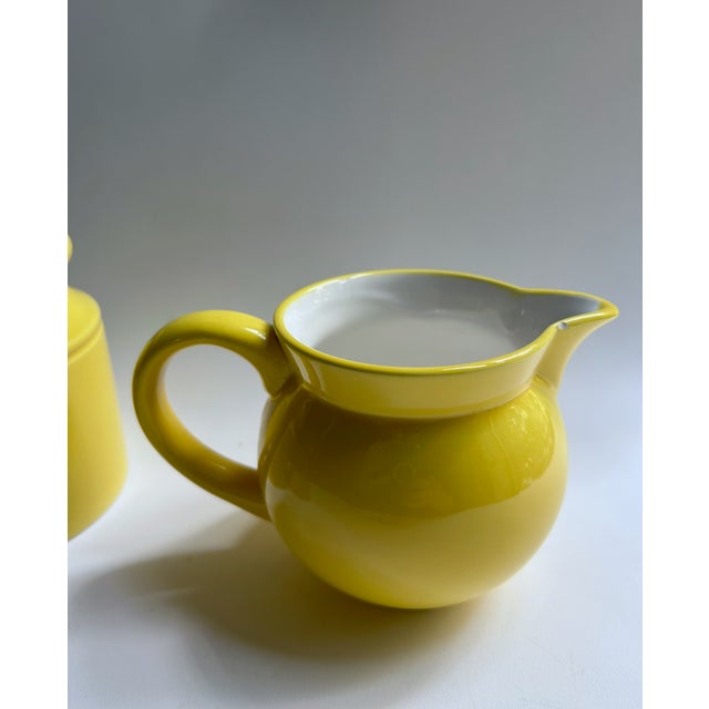Savoir Vivre Yellow Ceramic Sugar & Creamer Set, 1980's For Sale - Image 15 of 18