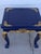 Mid 20th Century Upcycled Hollywood Regency Navy Blue & Gold Gilded Clawfoot Side Table For Sale - Image 5 of 8