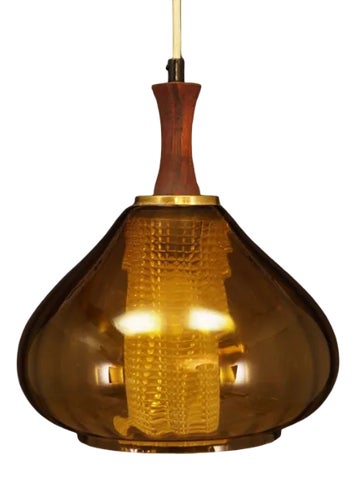 Danish Glass Pendant Lamp, 1970s