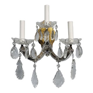 1960s Maria Theresa 3 Light Crystal Sconce For Sale