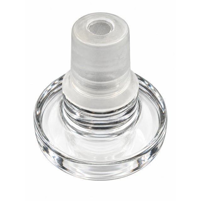 Minimalism Vintage Clear Glass Controlled Bubble Decanter With Frosted Stopper For Sale - Image 3 of 4