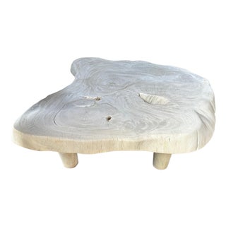 Andrianna Shamaris Amorphous Mid Century Style Bleached Coffee Table For Sale