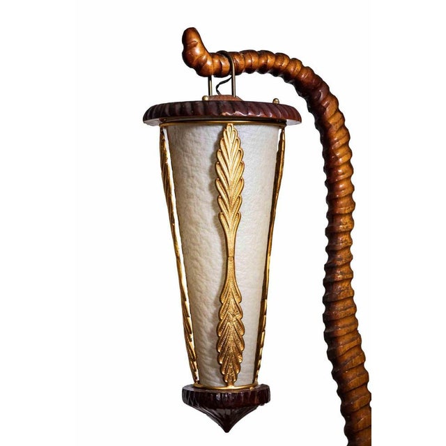 Aldo Tura Mid-Century Modern Italian lamp is an original design lamp realized by Aldo Tura in the 1950s. A unique carved...