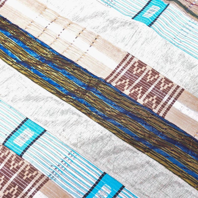 African Early 20th Century Yoruba Handwoven Aso Oke Textile Nigeria 69x57 Inch Sidley Collection For Sale - Image 3 of 6