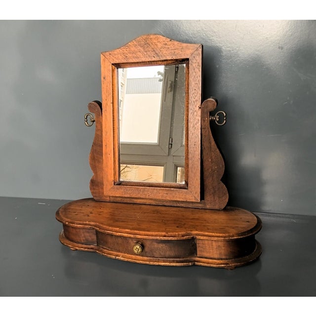 Wood French 19th Century Table Mirror in Solid Wood. For Sale - Image 7 of 10