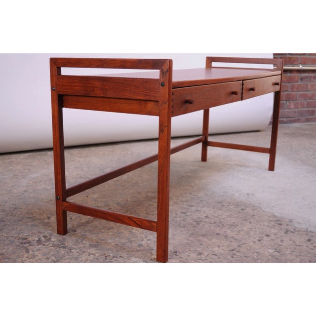 Brown Danish Modern Dual-Drawer Teak Media Stand For Sale - Image 8 of 13