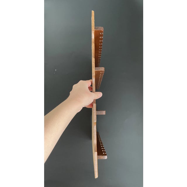 Vintage Wood Carved Display Rack for Collectible Spoons #2 For Sale In Las Vegas - Image 6 of 10