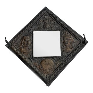 Rare Antique 19th C. Victorian Novelty Advertise Metal Mirror Regent MFG Chicago For Sale