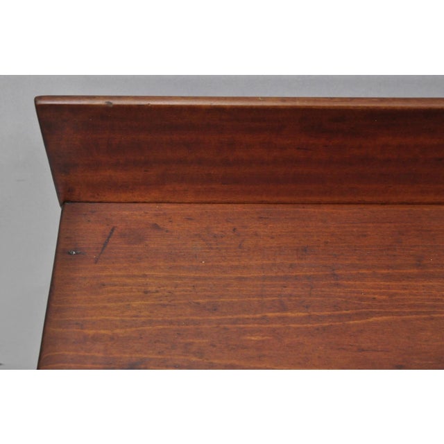 Brown Antique Sheraton Mahogany One Drawer Washstand Server Farmhouse Side Table For Sale - Image 8 of 16