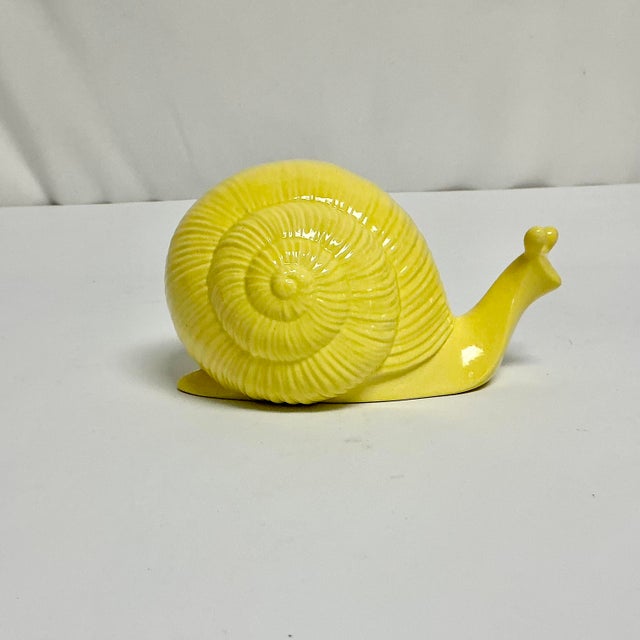 Ceramic Mid-Century Folk Art Boho Chic Hollywood Regency Ceramic Snail Figural, Large For Sale - Image 7 of 12
