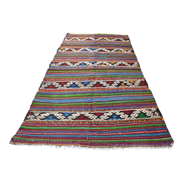Vintage Bohemian Turkish Kilim Rug For Sale