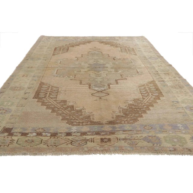 Modern Vintage Turkish Oushak Rug, 05'00 X 07'11 For Sale - Image 3 of 11