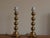 Made in sweden two exquisite swedish polished brass table lamps by aneta featuring a delightful round bobbin-style design,...