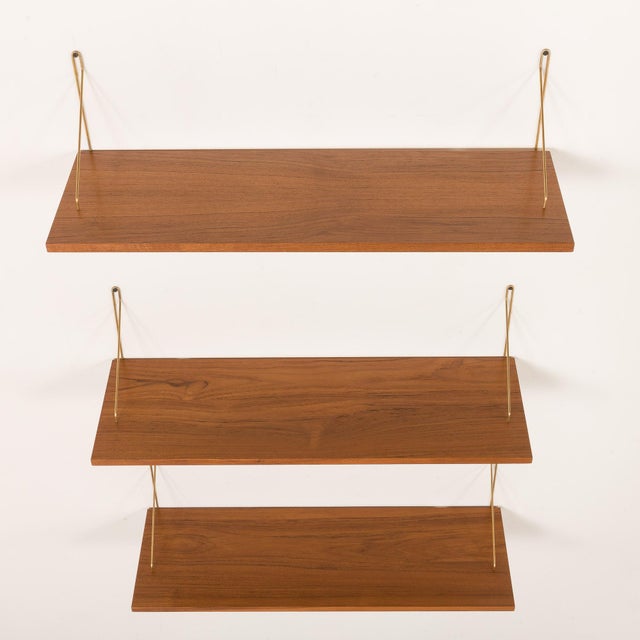 1960s Mid-Century Modern Danish Floating Shelves in Teak, 1960s, Set of 3 For Sale - Image 5 of 13