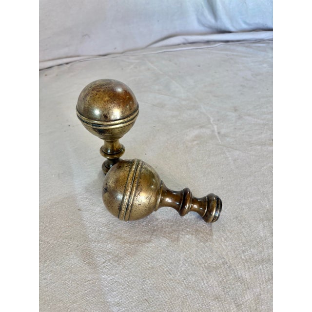 These 19th Century Large Brass Orb Finials date back to the late 1800's. Each finial features a round ball shaped top...