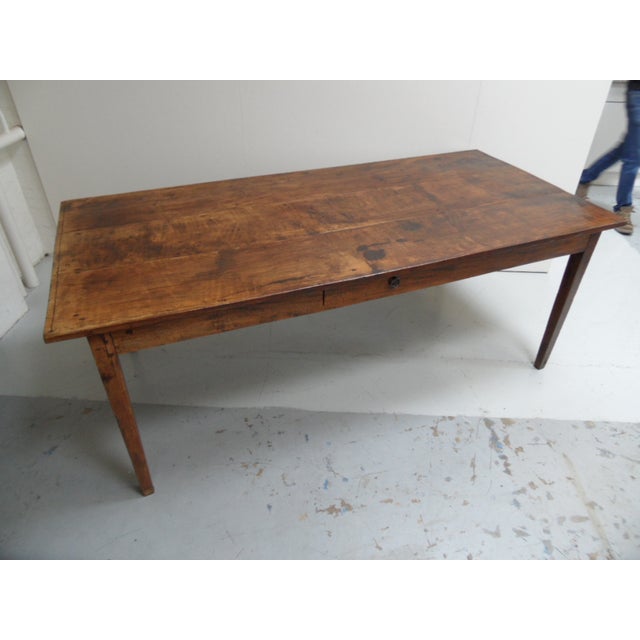 Antique Oak French Dining Table with Drawer For Sale - Image 10 of 10