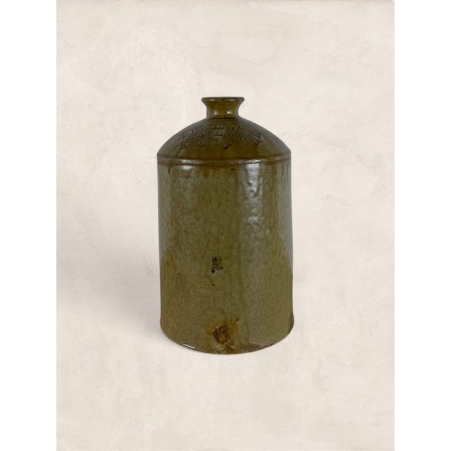 Antique English Weatherhead Salt-Glazed Stoneware Flagon, 1895 Salt-glazed and built to work, this Weatherhead flagon has...