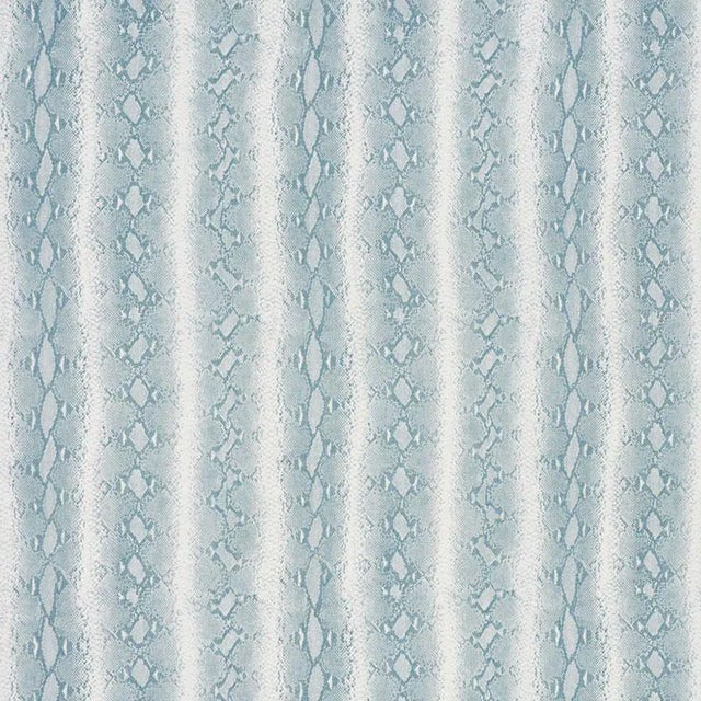 Schumacher Snake Rattle & Roll Linen Fabric in Cloud For Sale