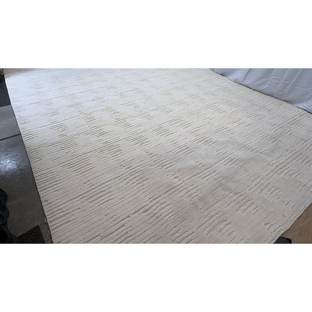 Rh Restoration Hardare Meryem Hand-Knotted Wool Rug — 10' × 14' Ivory | New Zealand Wool | High-Low Textural Pile For Sale - Image 16 of 18