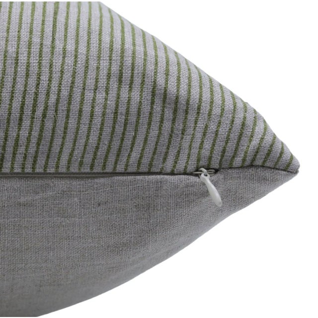 Farmhouse Square/Lumber Floral Block Printed Pillow Cover 18x18 Inch- Pure Linen - Lehar For Sale - Image 3 of 5