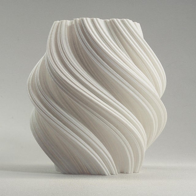 3d Printed Fractal Spiral Vase / Decorative Led Luminary , White Chairish