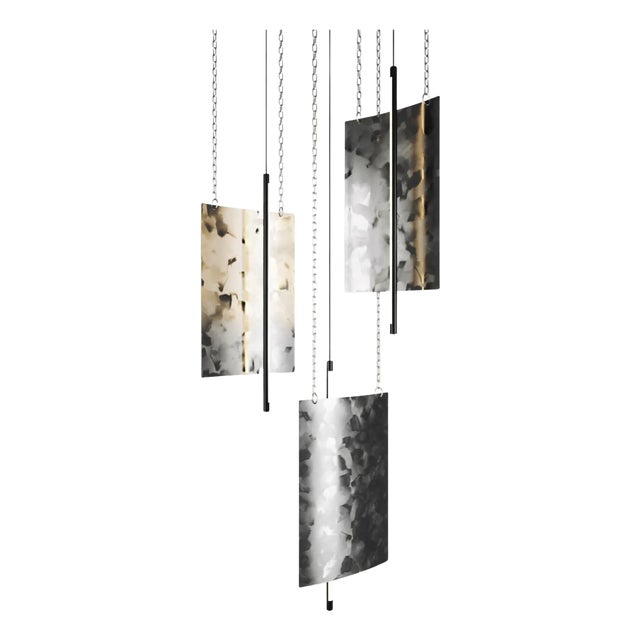 Modern Ceiling Pendant Light - Led Panel Lamp - Brush Strokes - Small For Sale