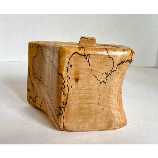 1970s Handcrafted Spalted Wood Sculptural Box With Drawer For Sale - Image 9 of 12
