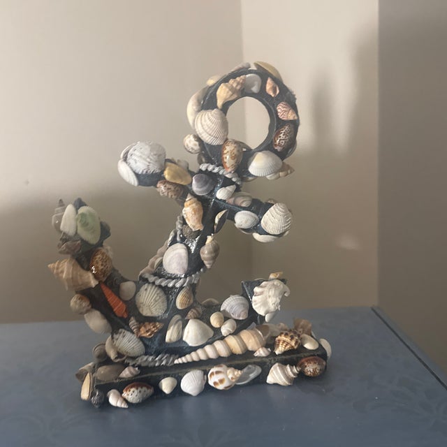 Nautical Anchor Sculpture With Fine Shell Mosaic Cover For Sale - Image 12 of 12