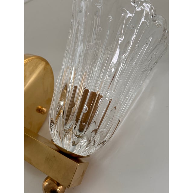 Italian Brass and Murano Glass Wall Lights, 1990s, Set of 2 For Sale - Image 11 of 12