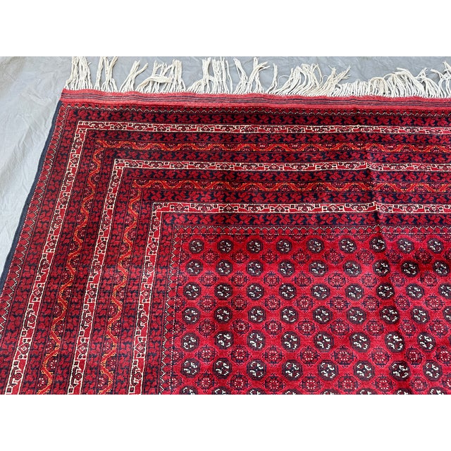 Textile Fine Red Tekke Bokhara Hand-Knotted Wool Rug - 6'6" X 9'6" For Sale - Image 7 of 11