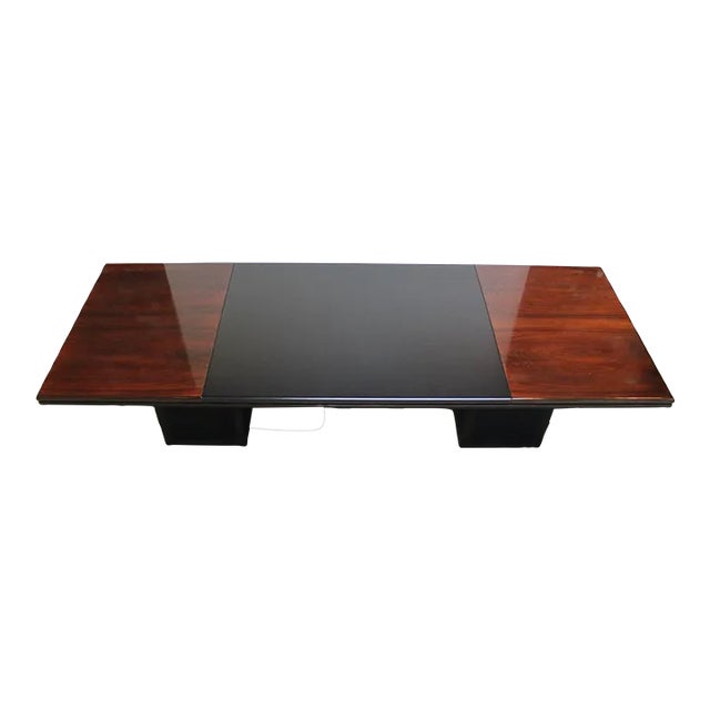 Large Italian Rosewood and Leather Conference Table/Desk by Hans Von Klier For Sale