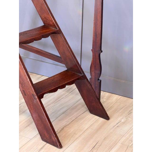 Wood Late 18th Century French Mahogany Library Steps For Sale - Image 7 of 16