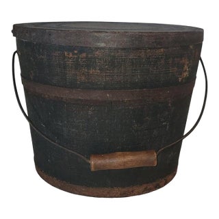 19thc Blue Painted Shaker Bucket For Sale