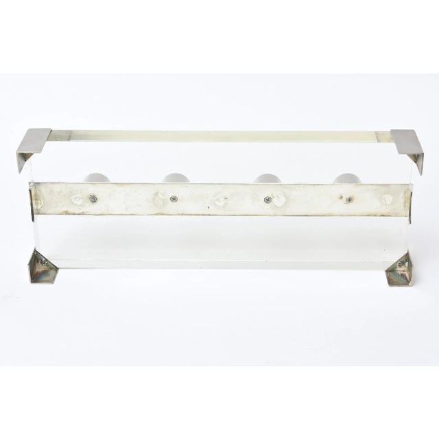 Vintage Lucite and Silver-Plate Rectangular Candlestick Holder Restored For Sale - Image 10 of 11