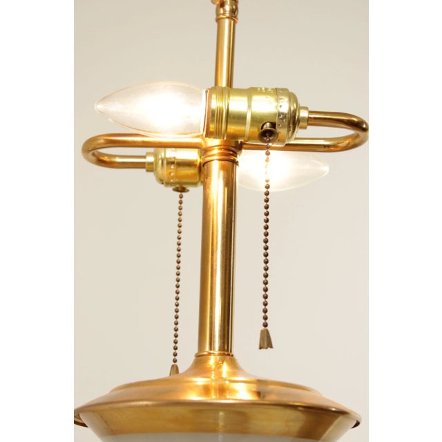 Glass Neoclassical Opaque and Partial Gilt Urn Form Glass Table Lamp For Sale - Image 7 of 13