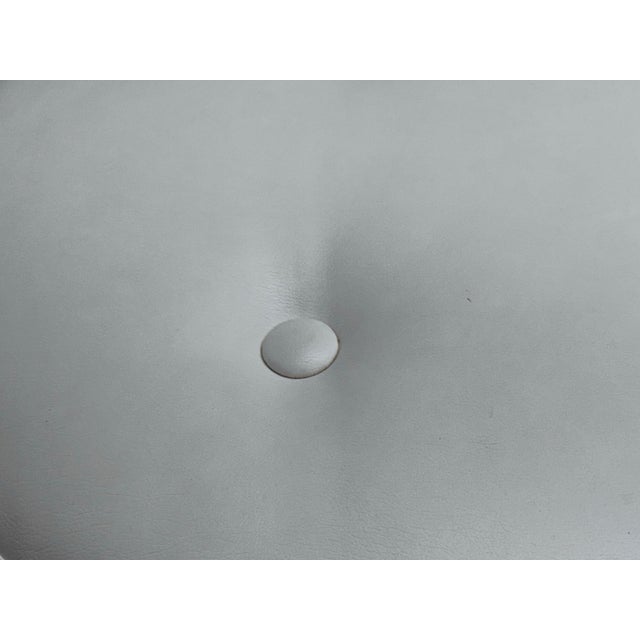 Modern Faux Leather Ottoman For Sale - Image 9 of 12