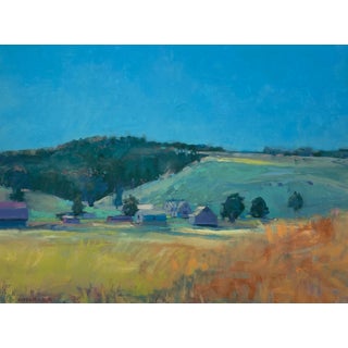 Farm Homestead in Mountain Valley, Contemporary Impressionist, Archival Iris Giclee, Artist Greg Osterhaus For Sale
