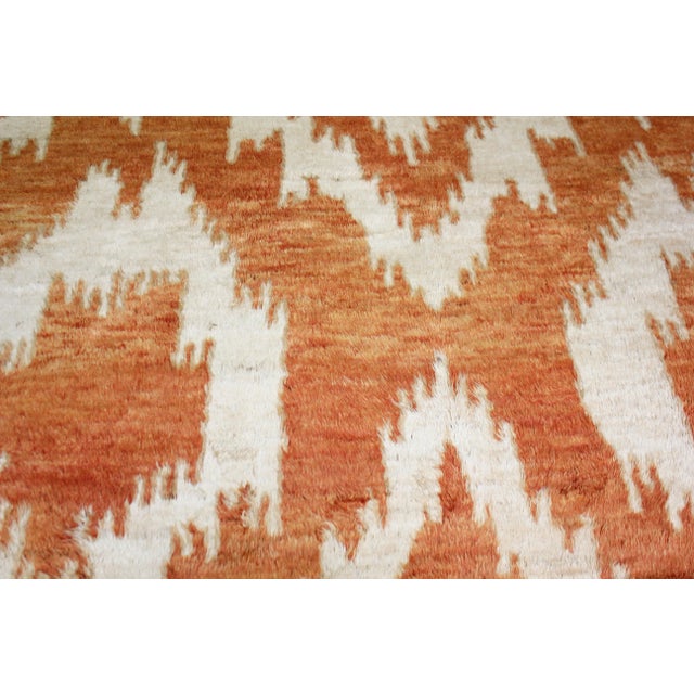 Modern Hand Knotted Ikat Rug by Aara Rugs Inc. - 9'1" X 12'1" For Sale - Image 3 of 10