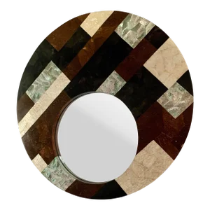 Reduced Modern Stone Round Wall Mirror - Shawna Stoney