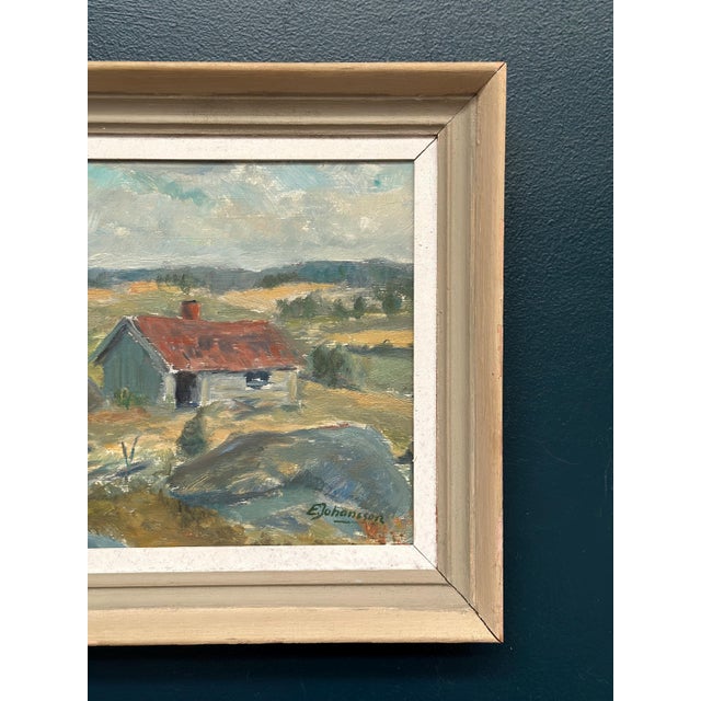 E. Johansson, Landscape, 1950s, Oil on Board, Framed For Sale - Image 5 of 9