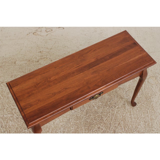 Wood Amish Made Cherry Queen Anne Console Table W. Drawer For Sale - Image 7 of 14