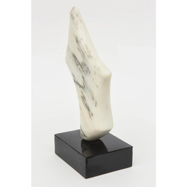 Abstract Vintage Carrara Marble and Black Resin Abstract Sculpture, 1980's For Sale - Image 3 of 11