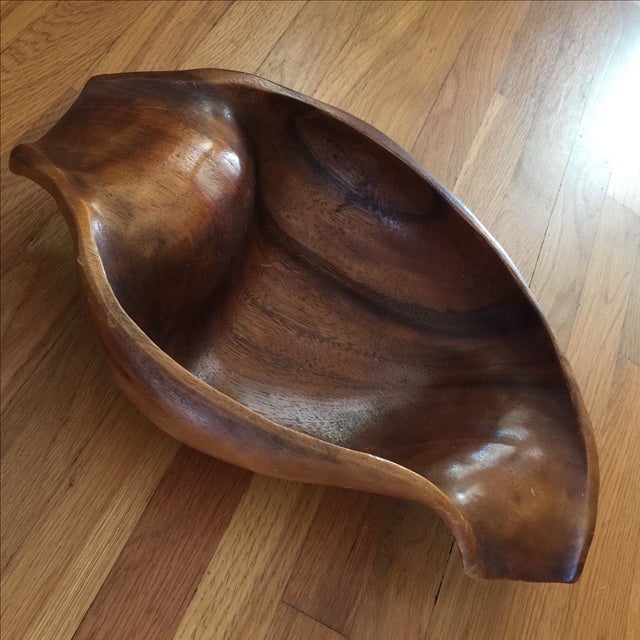 Carved Monkey Pod Wood Bowl Chairish
